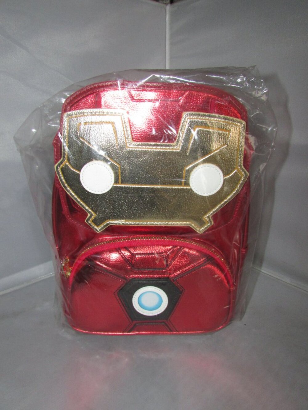 Loungefly x Marvel Iron Man Light Up Mini Backpack Metallic New With Tag